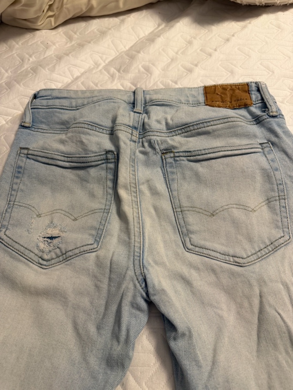 American Eagle Outfitters Light Blue Distressed Boyfriend Jeans - Picture 5 of 5